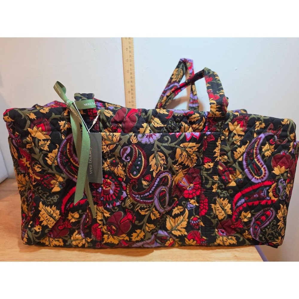 brand-new Vera Bradley Premium Cotton Original Duffel bag in the Midnight Garden